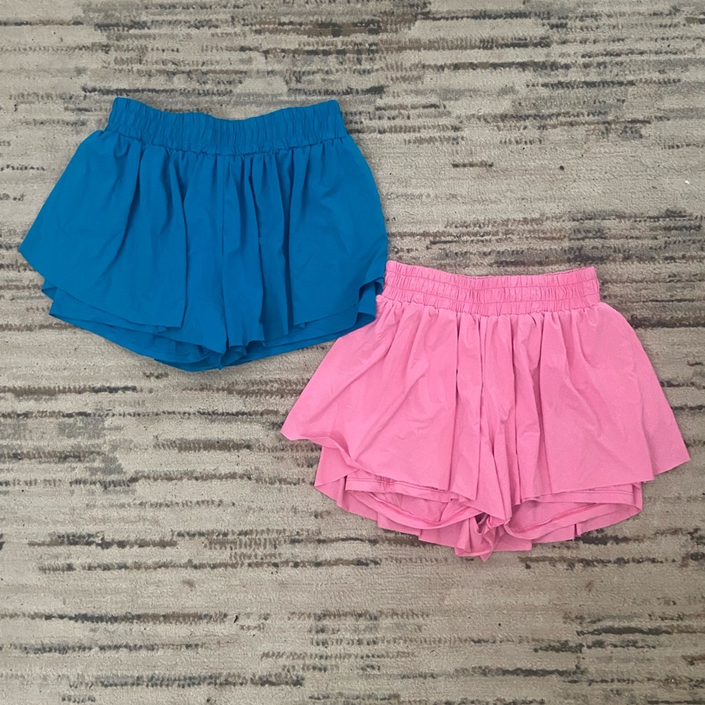 Stylish Pink and Blue Women's Skorts
